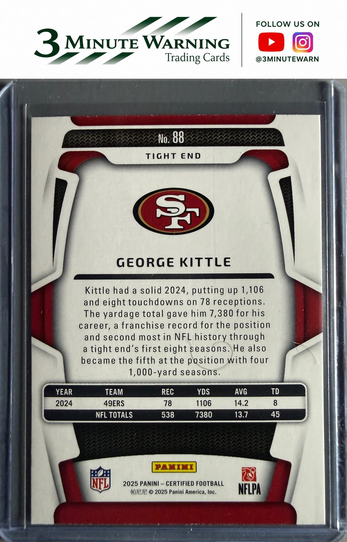 2025 Panini Certified #88 George Kittle