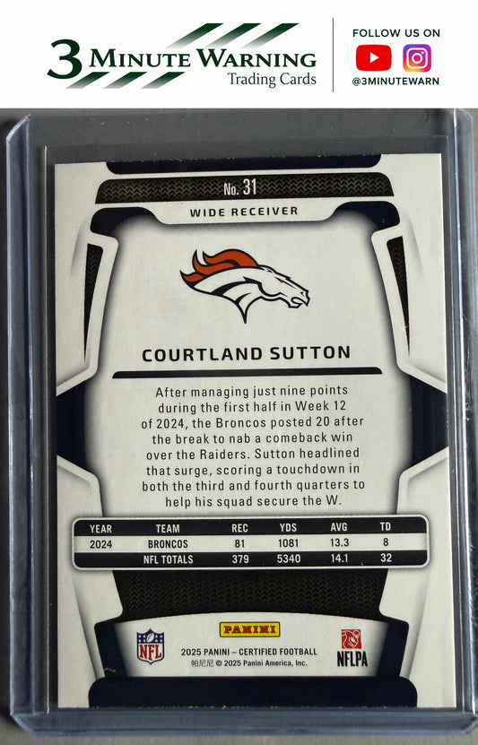2025 Panini Certified #31 Courtland Sutton