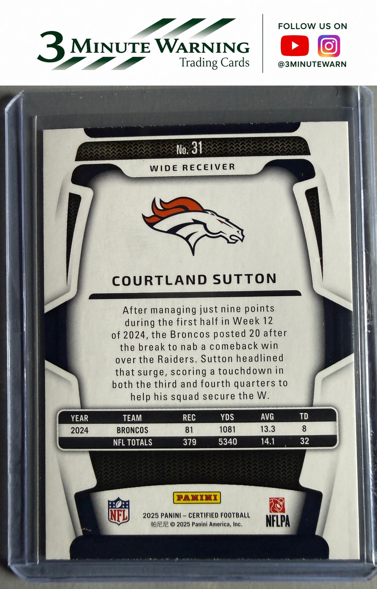 2025 Panini Certified #31 Courtland Sutton