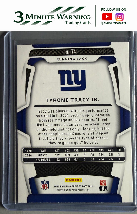 2025 Panini Certified #74 Tyrone Tracy Jr.