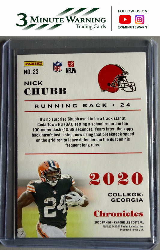 2020 Panini Chronicles #23 Nick Chubb Teal