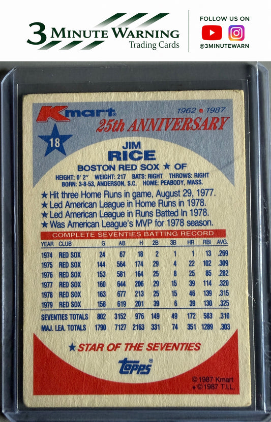 1987 Topps Kmart 25th Anniversary Baseball's Stars of the Decades #18 Jim Rice
