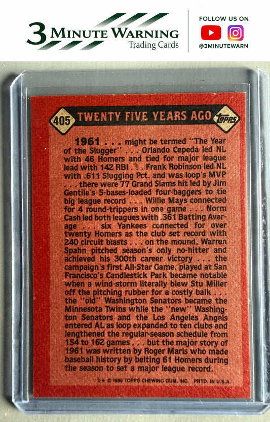 1986 Topps #405 Roger Maris