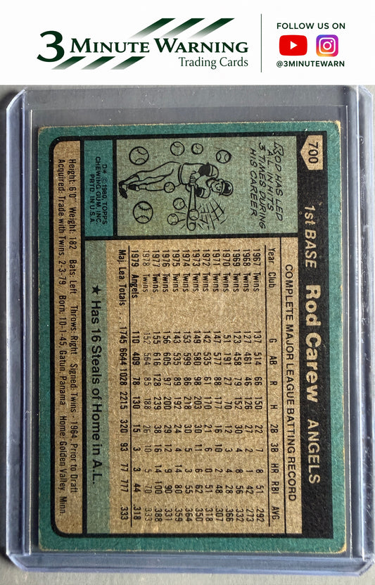 1980 Topps #700 Rod Carew