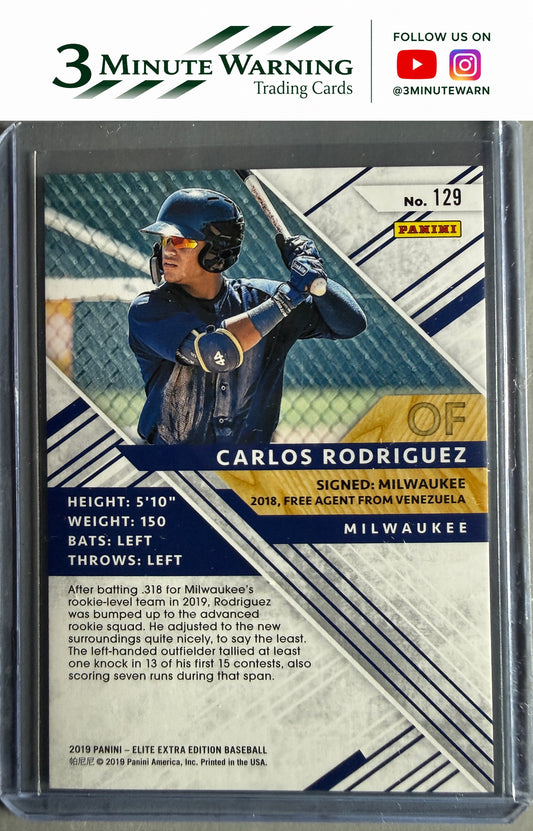 2019 Panini Elite Extra Edition #129 Carlos Rodriguez #/999