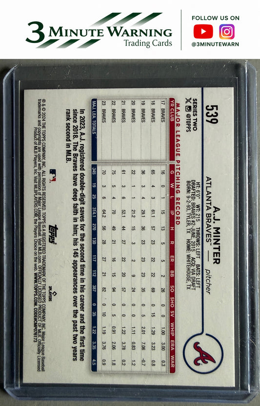 2024 Topps #539 A.J. Minter Royal Blue