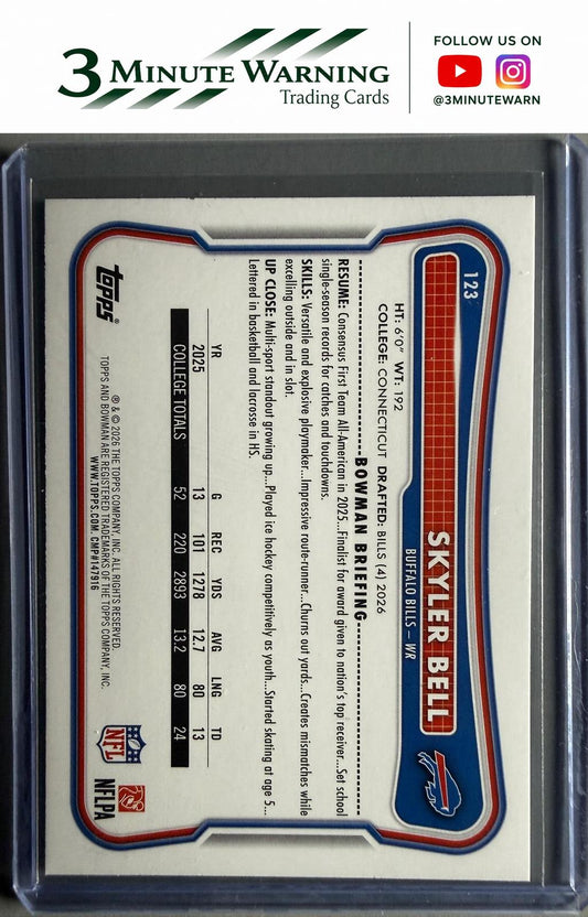 2026 Bowman Football #123 Skyler Bell