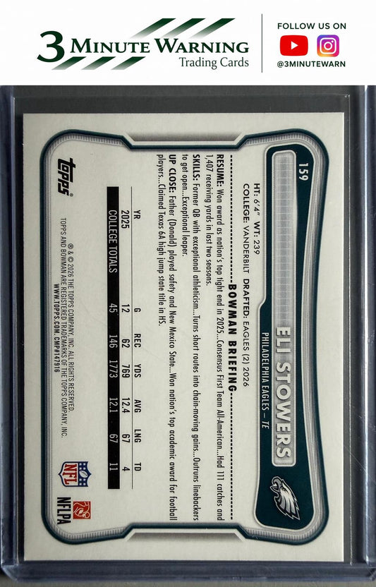 2026 Bowman Football #159 Eli Stowers