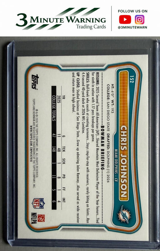 2026 Bowman Football #152 Chris Johnson