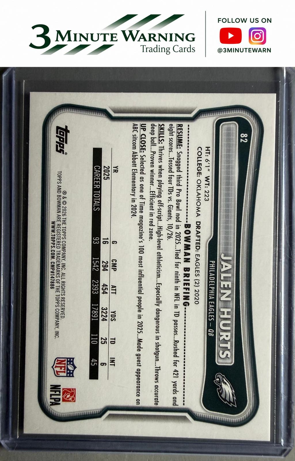 2026 Bowman #82 Jalen Hurts