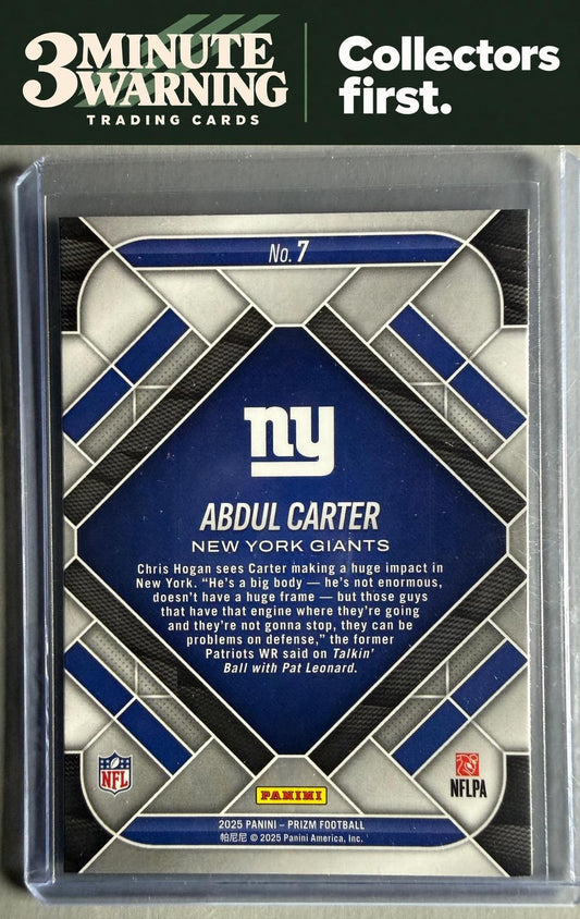 2025 Panini Prizm #7 Abdul Carter Emergent