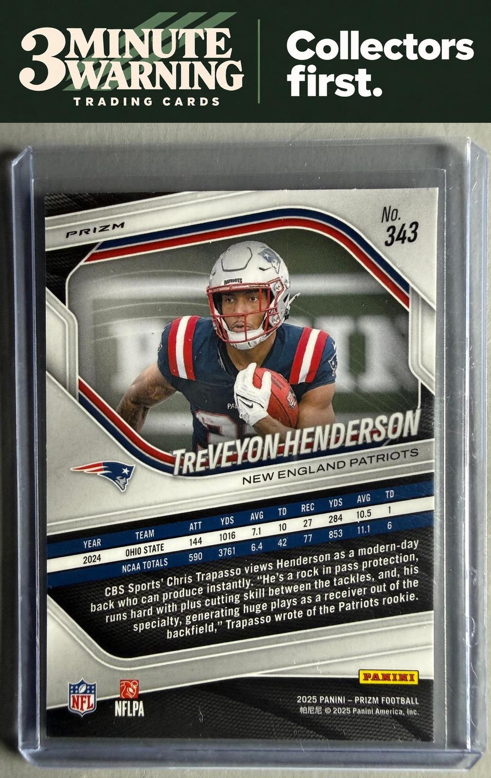 2025 Panini Prizm #343 TreVeyon Henderson Red White and Blue