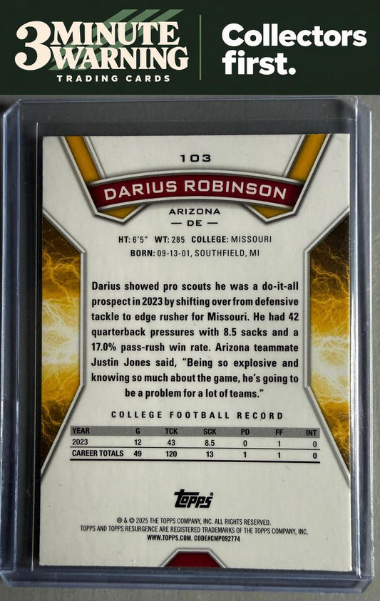2024 Topps Resurgence #103 Darius Robinson Blue & Orange Spark