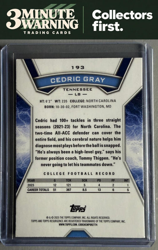 2024 Topps Resurgence #193 Cedric Gray