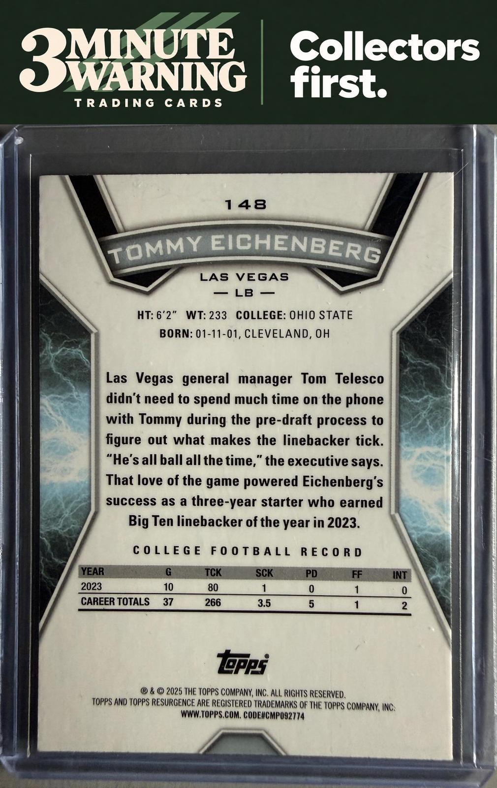 2024 Topps Resurgence #148 Tommy Eichenberg Blue & Orange Spark