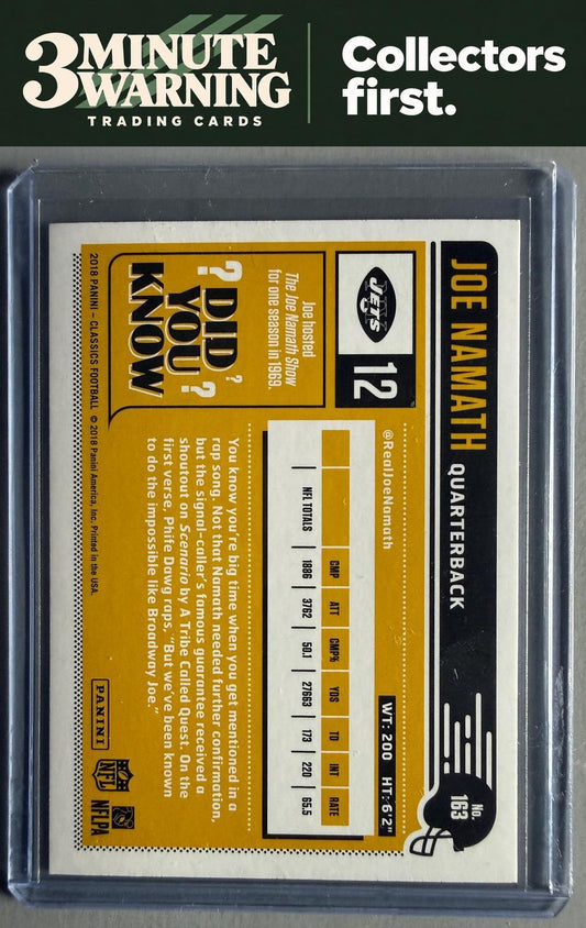 2018 Panini Classics #163 Joe Namath