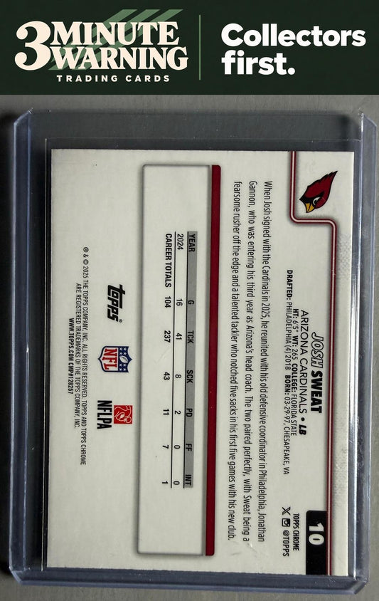 2025 Topps Chrome #10 Josh Sweat Pulsar Refractor
