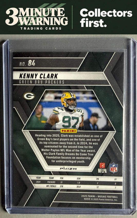 2025 Panini Mosaic #84 Kenny Clark Mosaic Reactive Purple