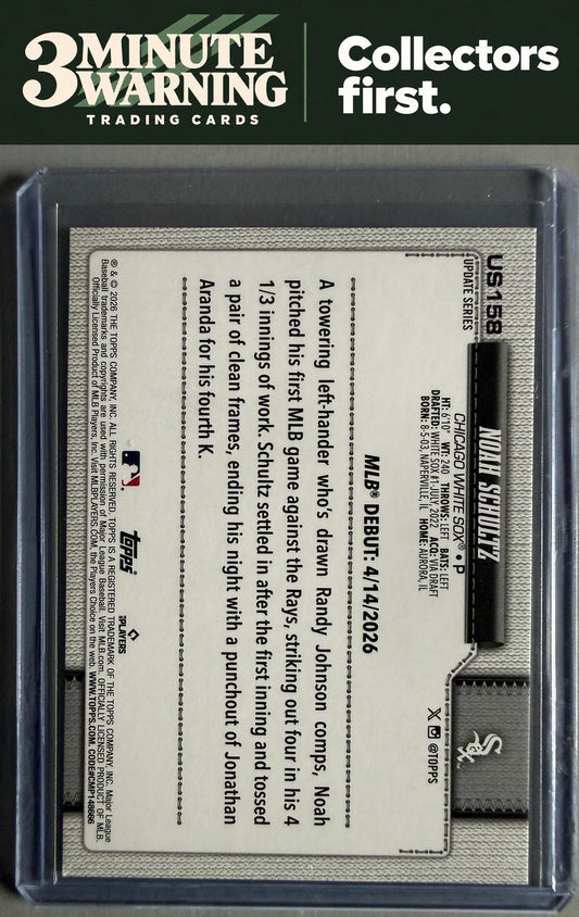 2026 Topps Update #US158 Noah Schultz