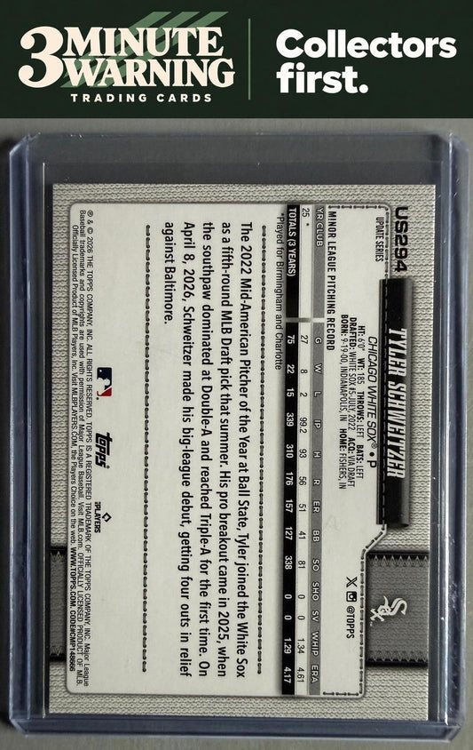 2026 Topps Update #US294 Tyler Schweitzer