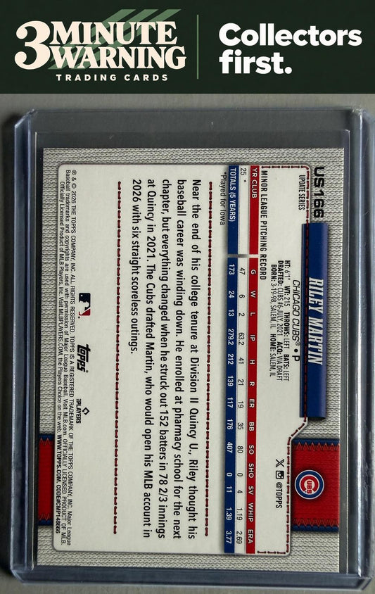 2026 Topps Update #US166 Riley Martin