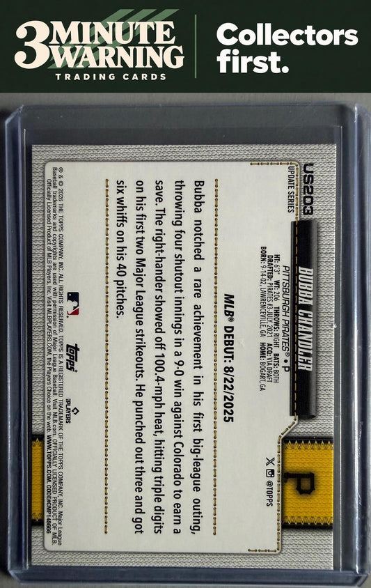 2026 Topps Update #US203 Bubba Chandler