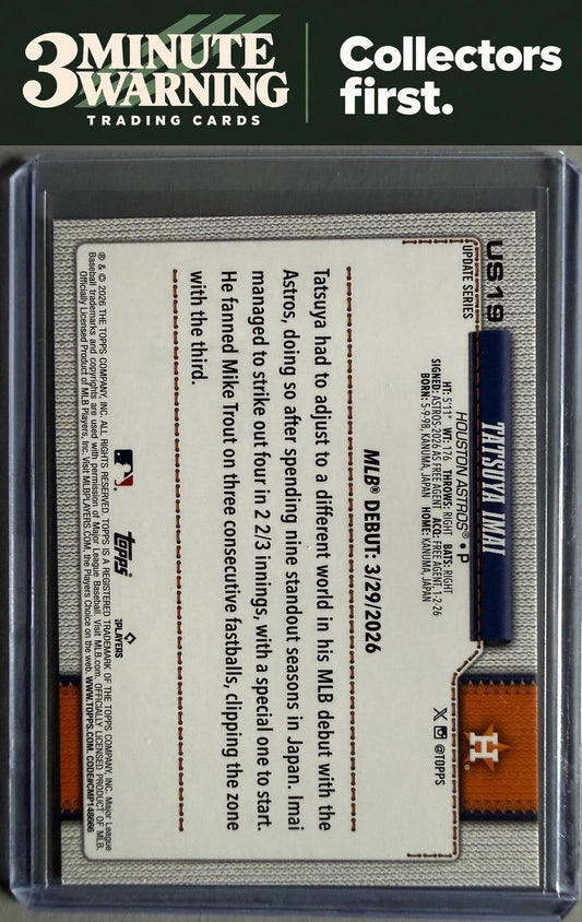 2026 Topps Update #US19 Tatsuya Imai