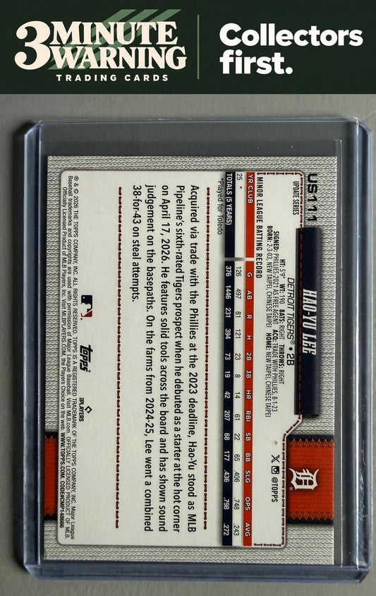 2026 Topps Update #US111 Hao-Yu Lee