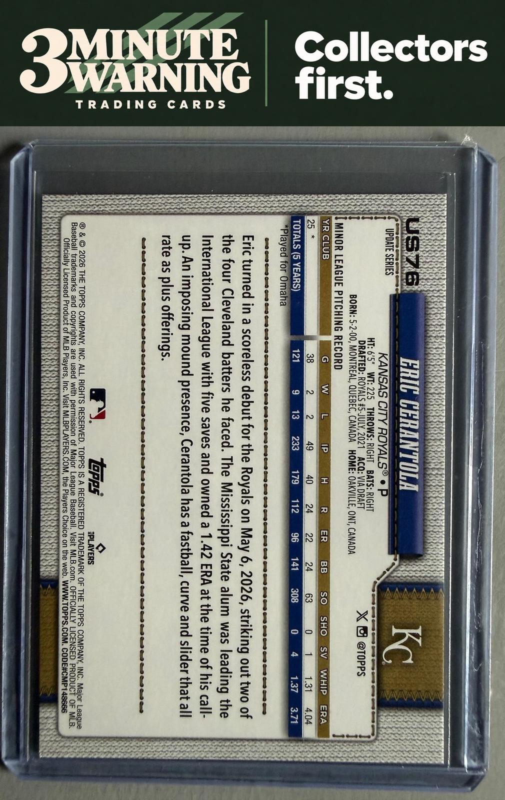 2026 Topps Update #US76 Eric Cerantola