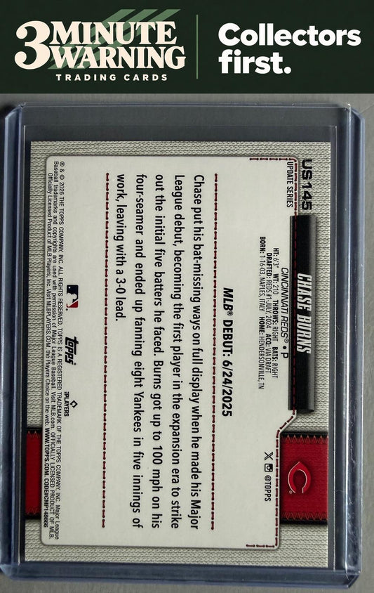 2026 Topps Update #US145 Chase Burns