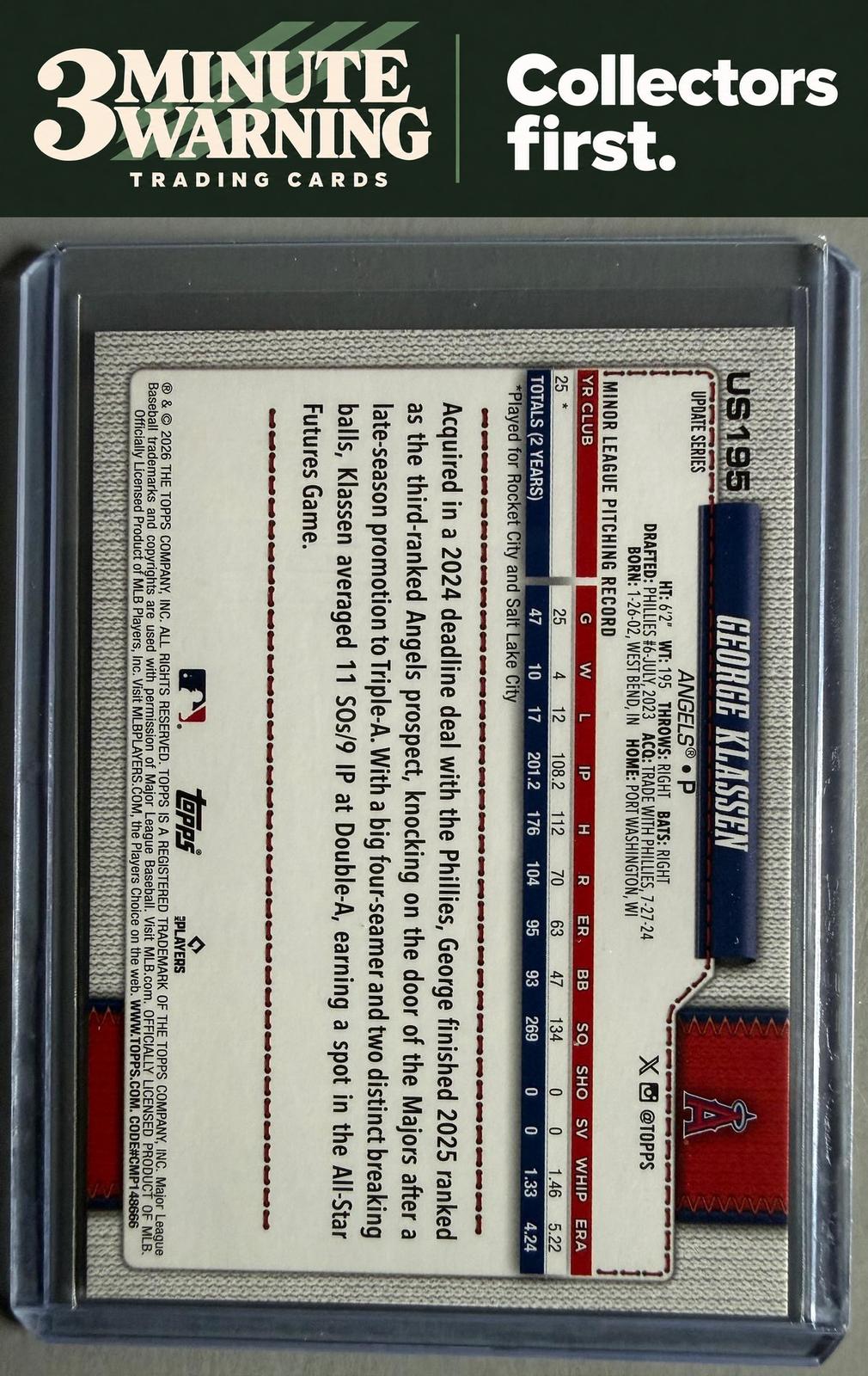 2026 Topps Update #US195 George Klassen