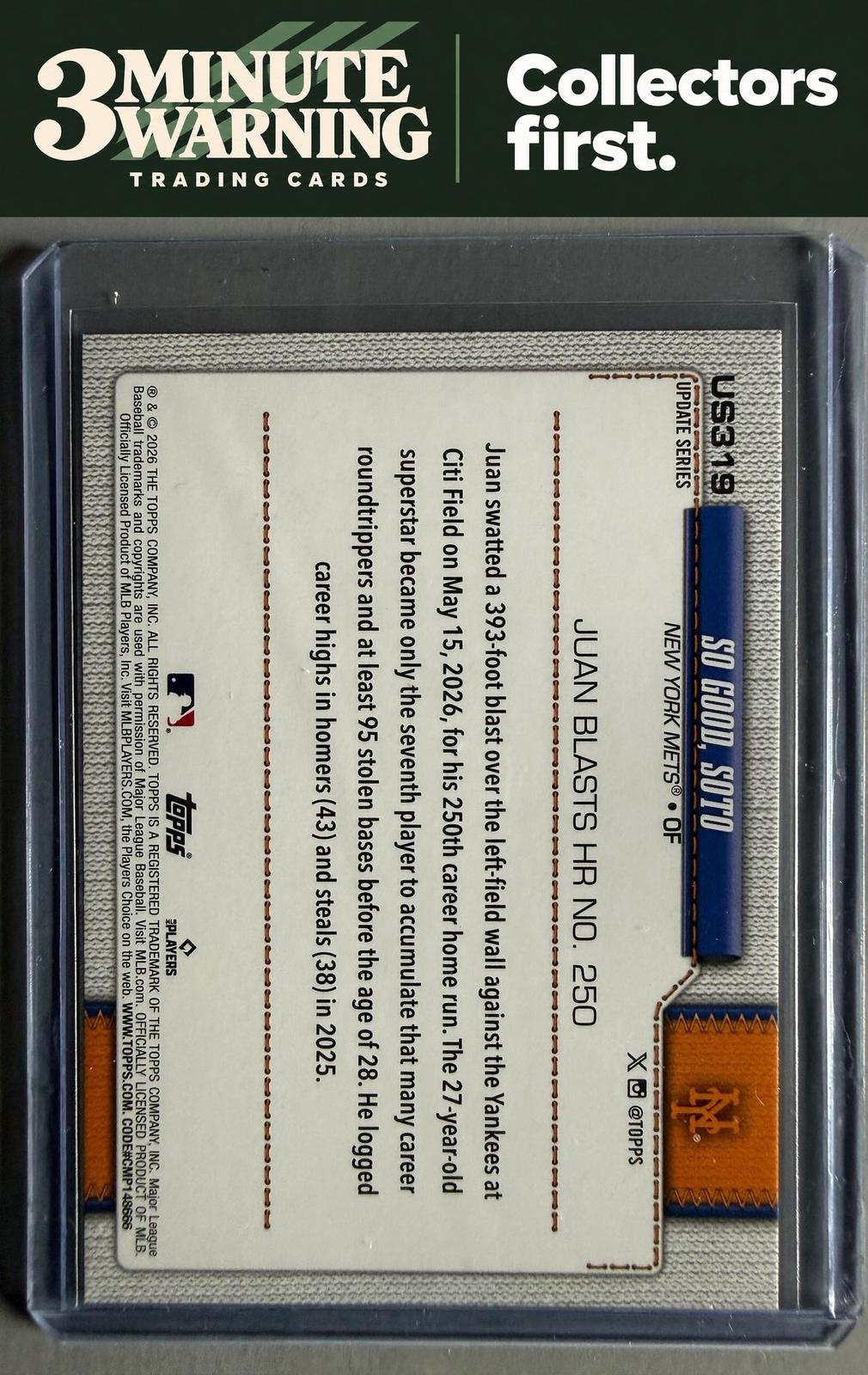 2026 Topps Update #US319 So Good, Soto