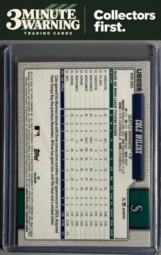 2026 Topps Update #US226 Cole Wilcox
