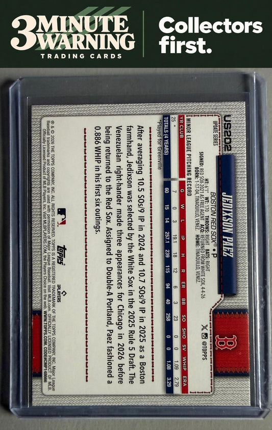 2026 Topps Update #US202 Jedixson Paez