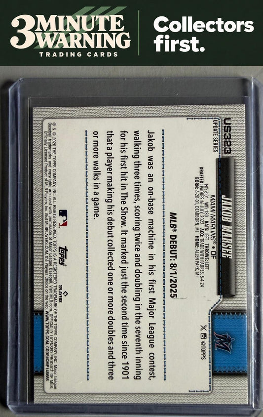 2026 Topps Update #US323 Jakob Marsee