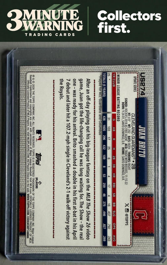 2026 Topps Update #US274 Juan Brito