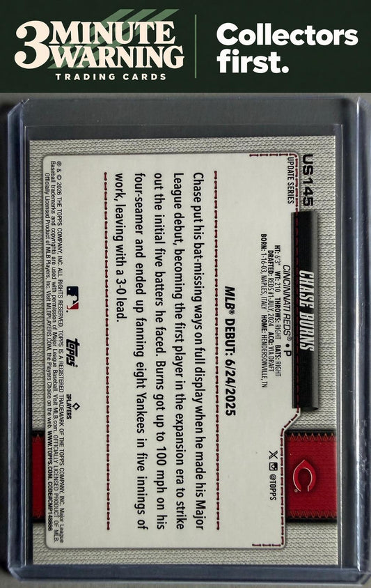 2026 Topps Update #US145 Chase Burns