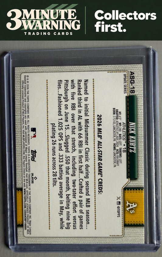 2026 Topps Update #ASG-18 Nick Kurtz 2026 All-Star Game Rainbow Foil