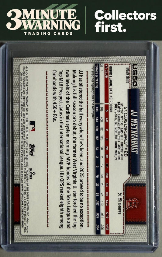 2026 Topps Update #US50 JJ Wetherholt