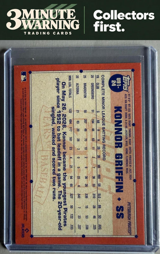 2026 Topps Update #U91-24 Konnor Griffin 1991 Topps Baseball 35th Anniversary
