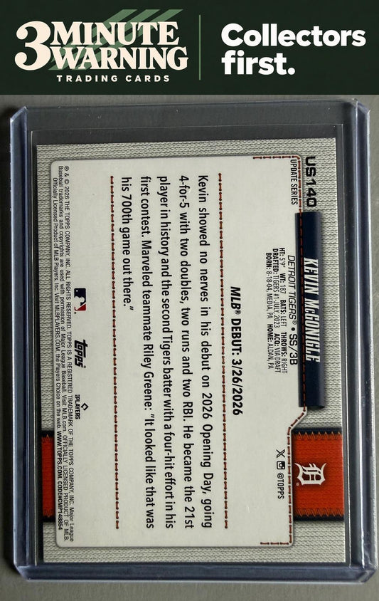 2026 Topps Update #US140 Kevin McGonigle Holiday