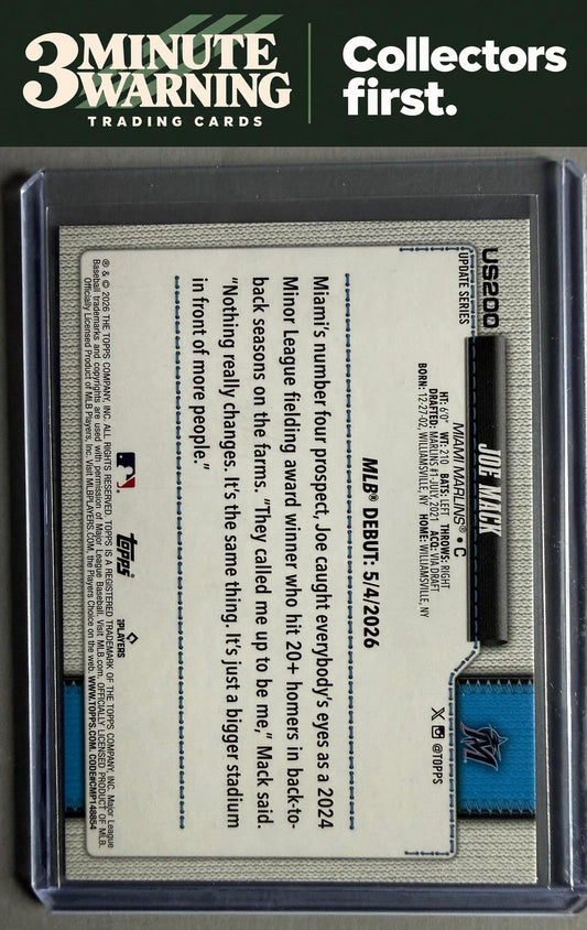 2026 Topps Update #US200 Joe Mack Holiday