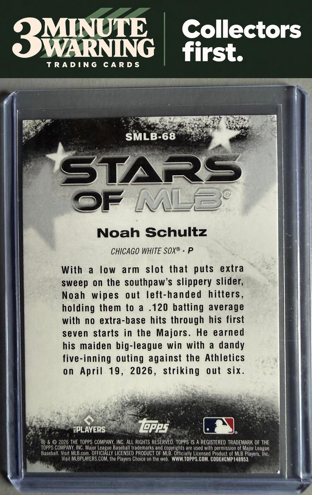 2026 Topps Update #SMLB-68 Noah Schultz Stars of MLB