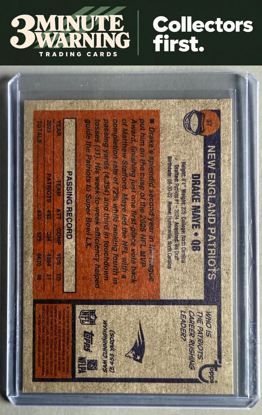 2026 Topps Heritage #37 Drake Maye