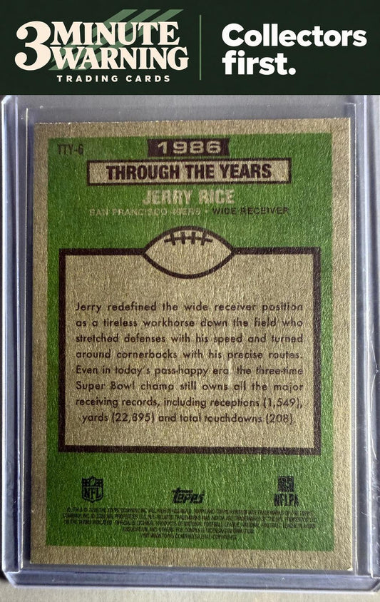 2026 Topps Heritage #TTY-6 Jerry Rice Through The Years