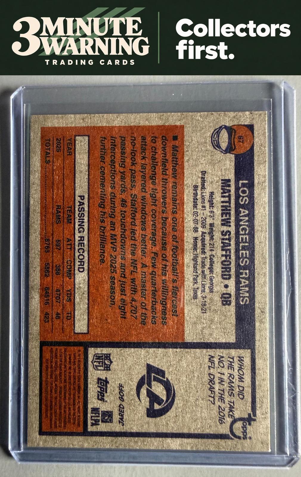 2026 Topps Heritage #87 Matthew Stafford