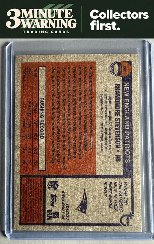 2026 Topps Heritage #263 Rhamondre Stevenson Dark Green Border