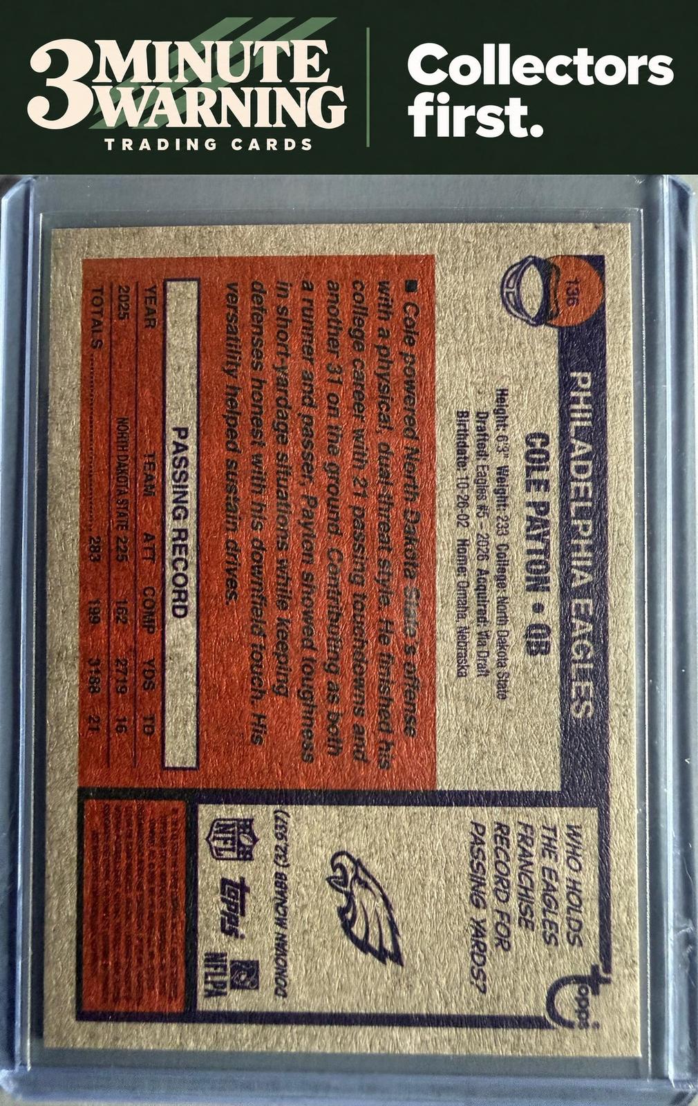 2026 Topps Heritage #136 Cole Payton
