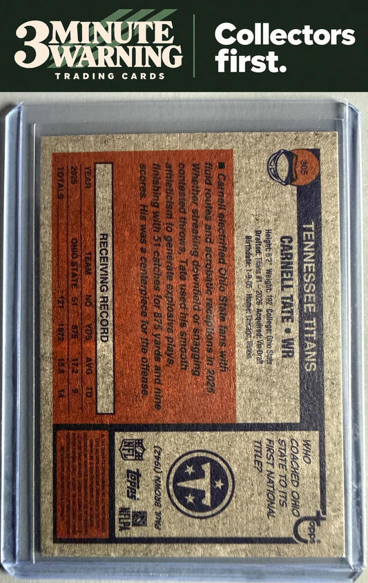 2026 Topps Heritage #305 Carnell Tate
