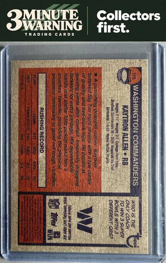 2026 Topps Heritage #176 Kaytron Allen